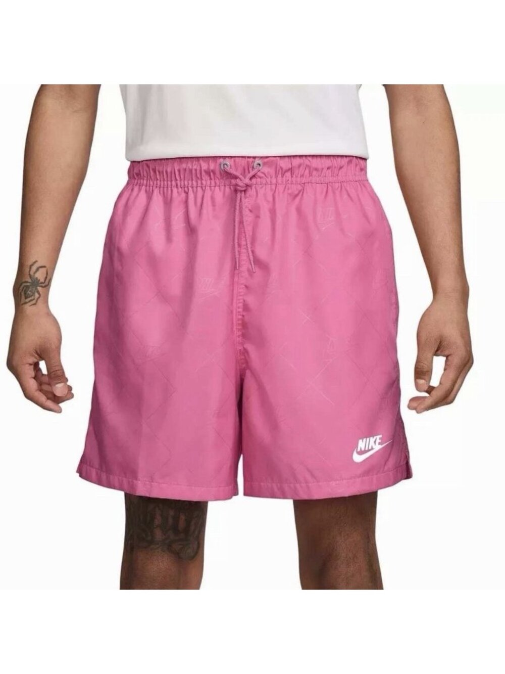 Nike Sportswear Shorts Men’s Sizes Pink FN3307-684 Logo Print Woven Drawstring